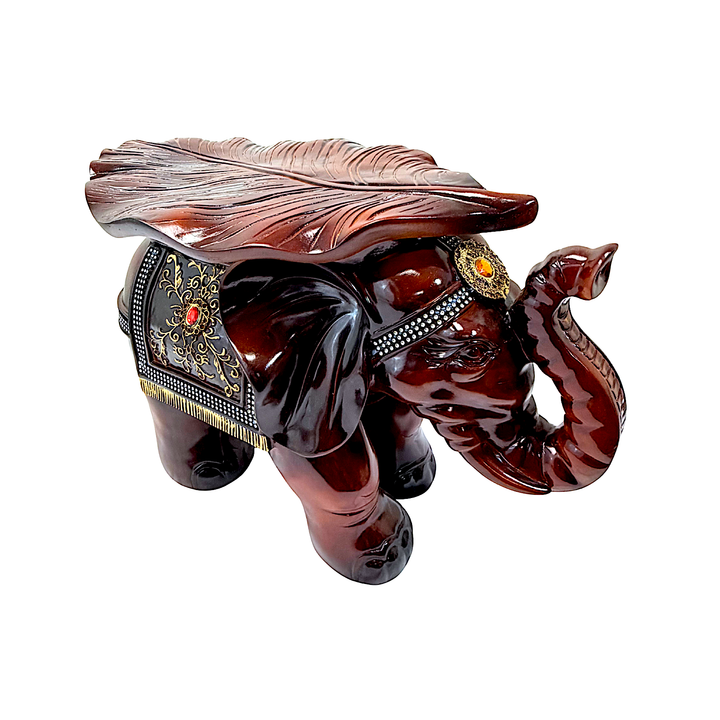 Elephant Side Table with Leaf Top - view 2