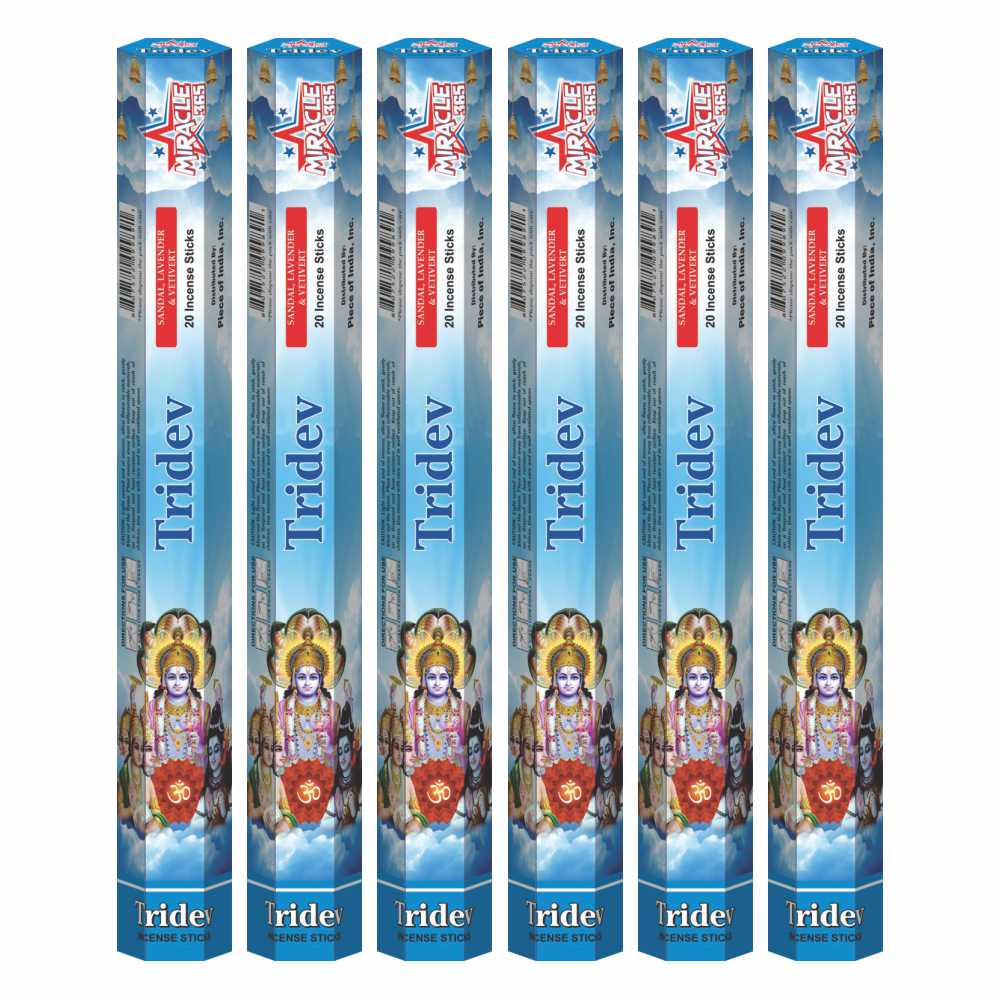 Miracle 365 Tridev Incense (Holy Hindu Trinity)(6 tubes of 20 sticks) - view 2