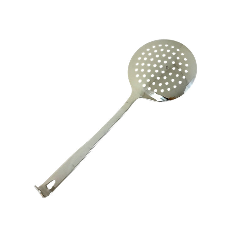 Heavy Duty Stainless Steel Skimmer Spoon | Jhara Frying Strainer with Long Handle
