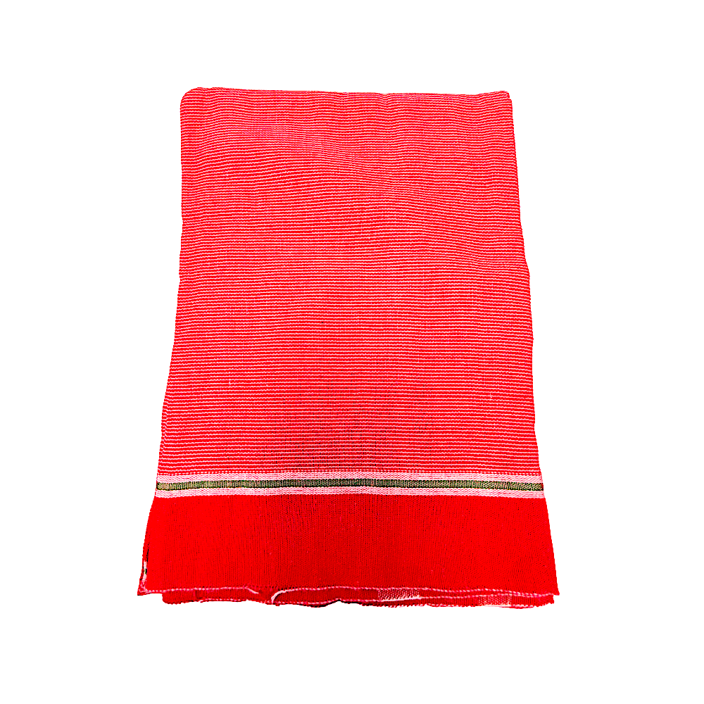 Red Gamcha Cotton 56x24 Inch, Each