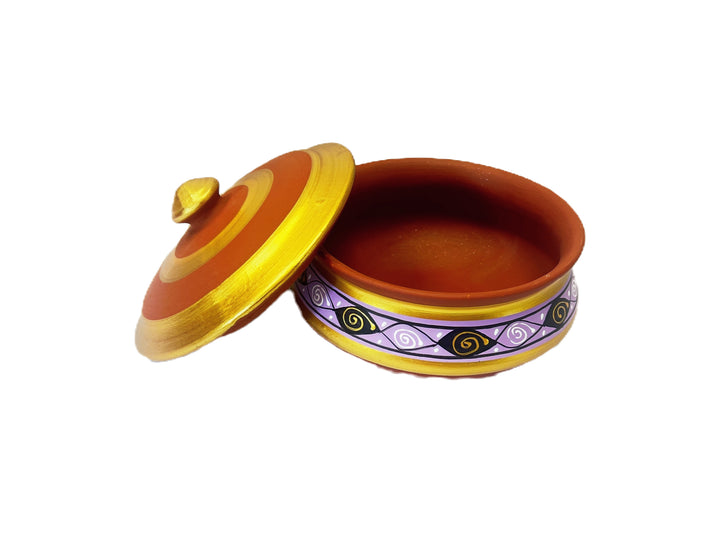 2 Liter Dahi Handi (Clay pot to make yogurt) Hand Painted - view 2
