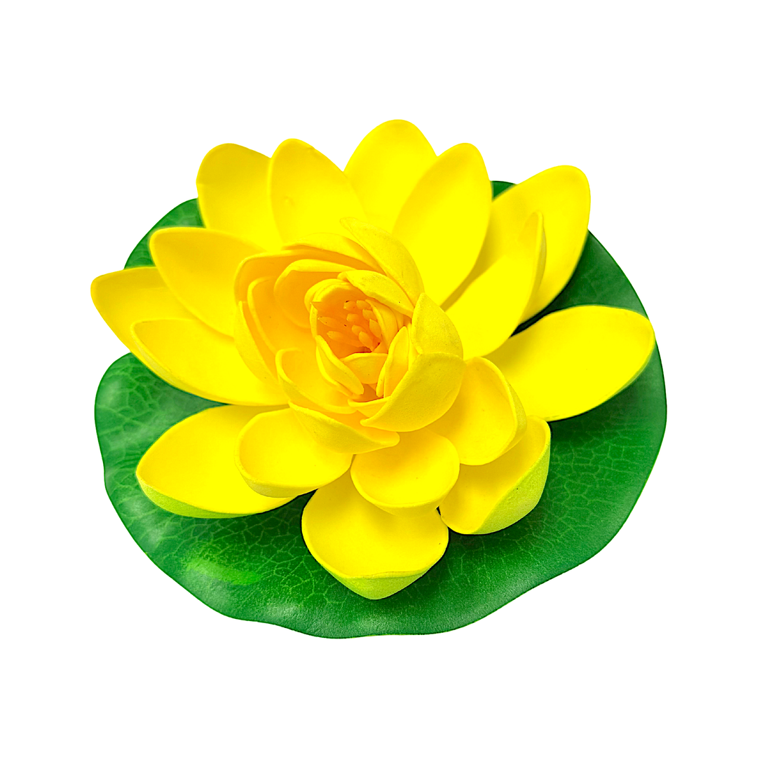 Plastic Lotus Flower on Lily Pad 11 Inch- Large- Assorted Colors - view 3