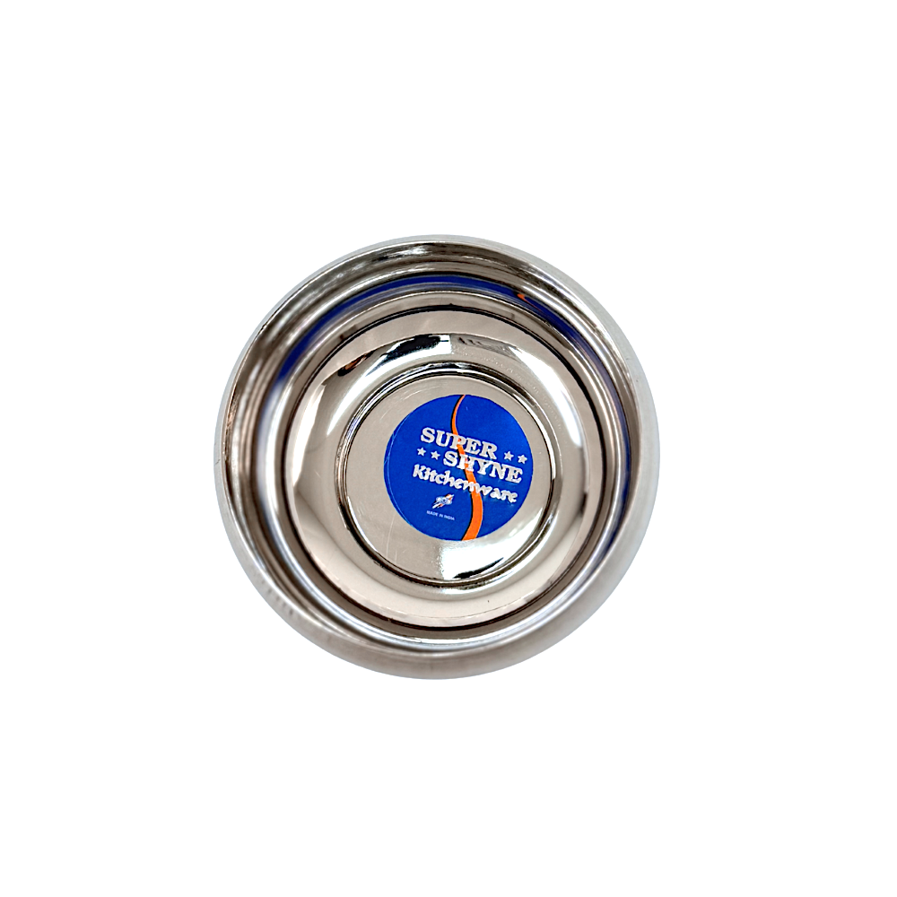 Medium Steel Bowl Curved W 4 Inch H 2 Inch