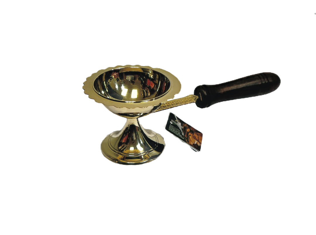 Brass Dhoop Dhan (Incense burner) with Wood Handle