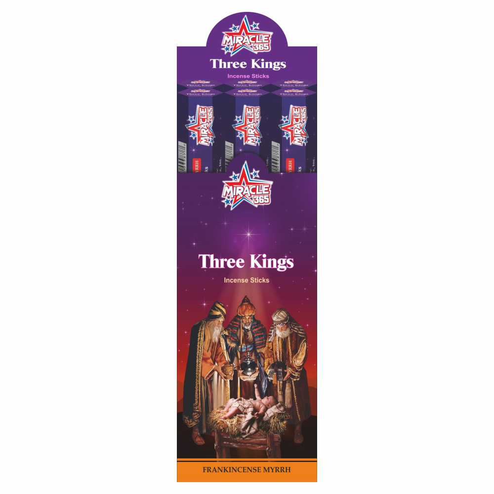 Miracle 365 3 Kings Incense Sticks (6 tubes of 20 sticks each)