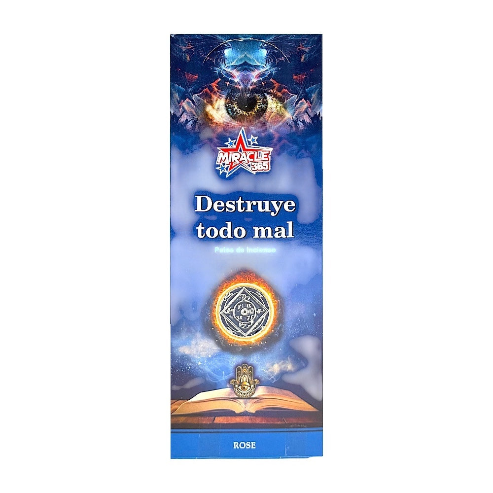 Miracle 365 Destroy All Evil (6 tubes of 20 incense sticks each) Rose