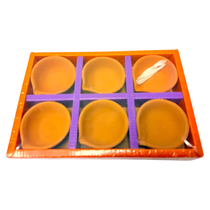 6 pack 3.5" plain EKV diya with wicks