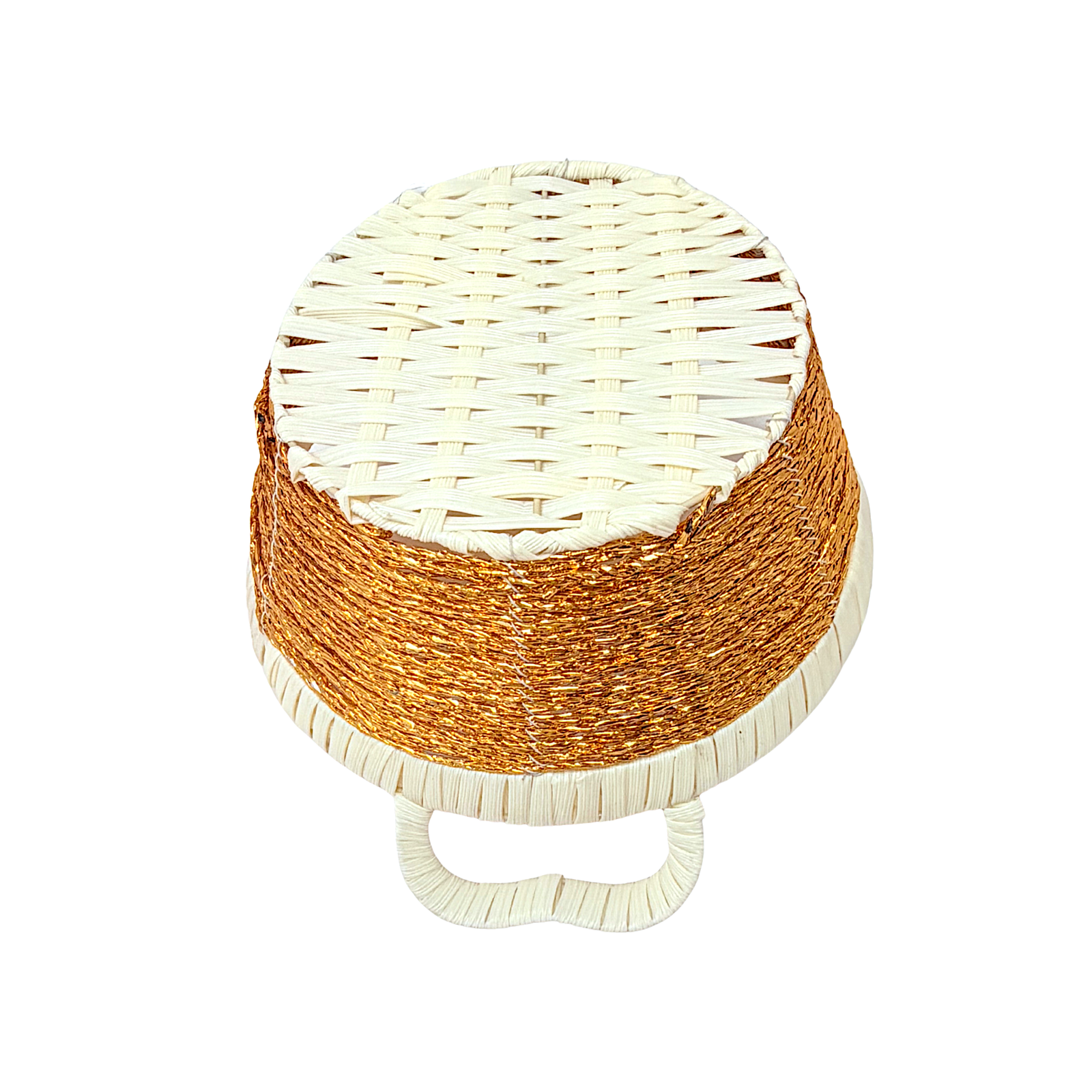 Mkaurs Round Basket with Gold Weaving - view 2