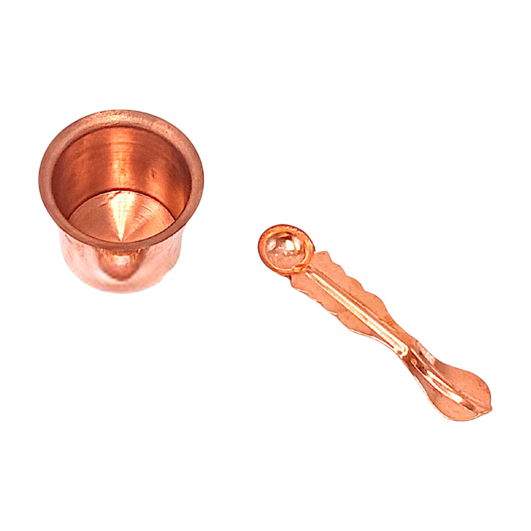 Copper Achmani Set Large (Cup and spoon) 2.25 Inch High - view 2