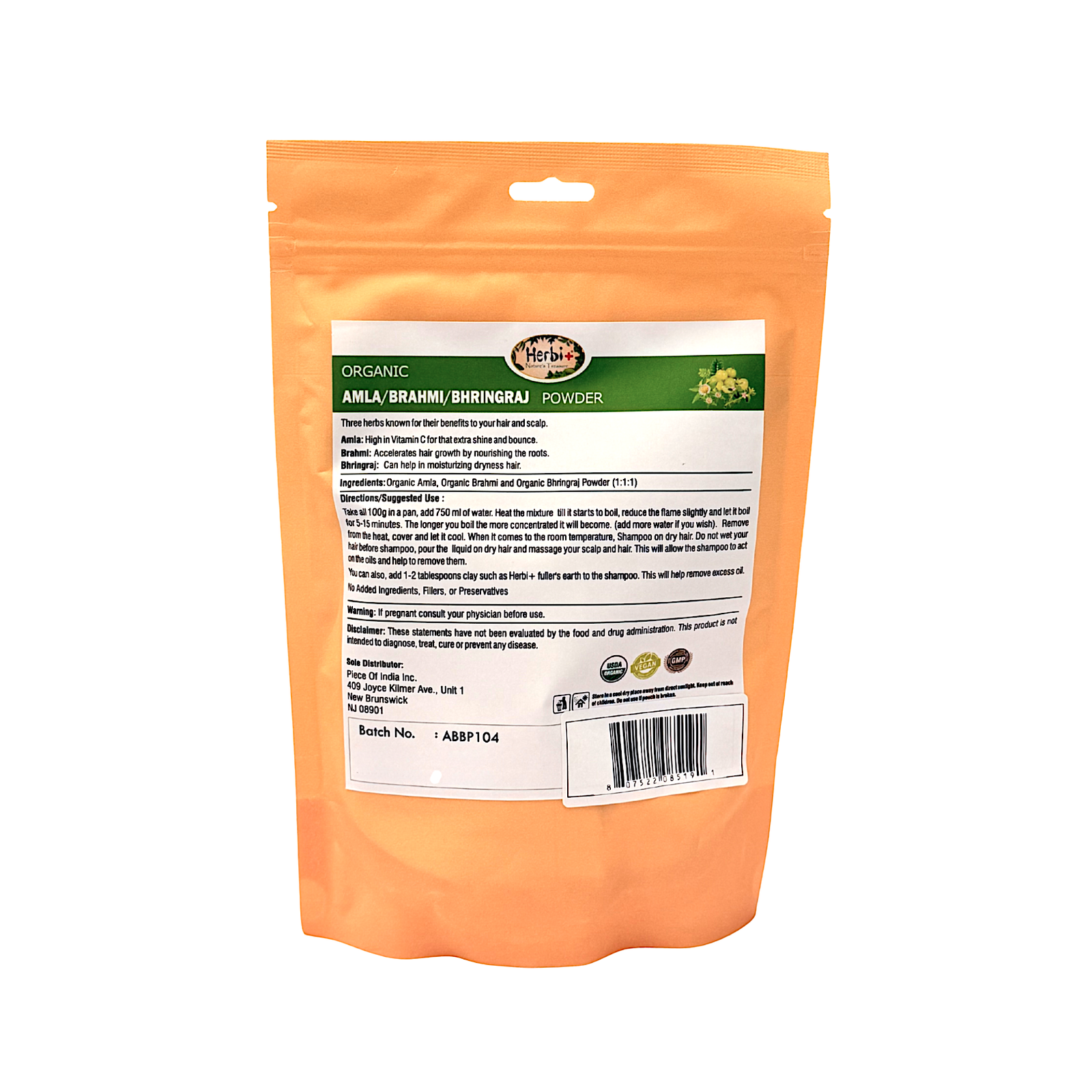 Organic Amla Brahmi/Bringraj Powder 200 g - view 2