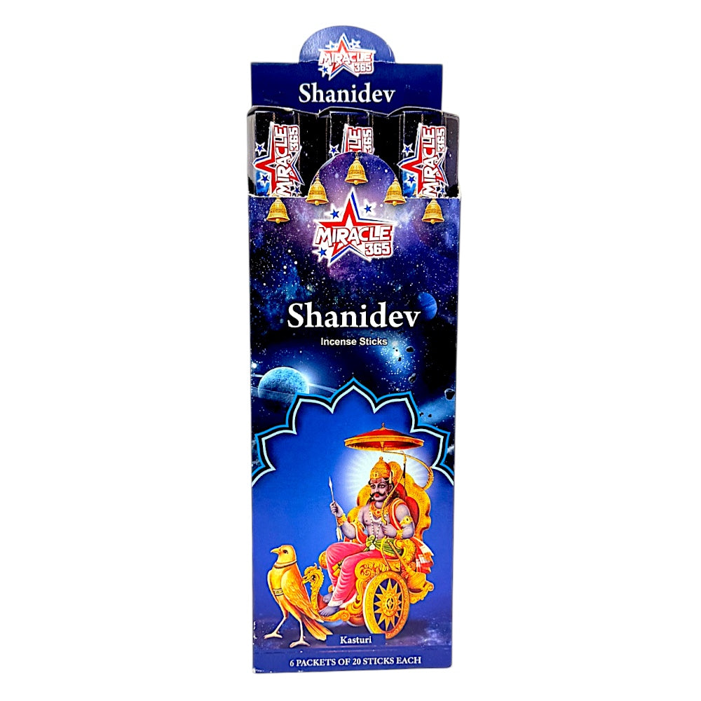 Shanidev Incense Sticks (6 tubes of 20 sticks) Fragrance Kasturi