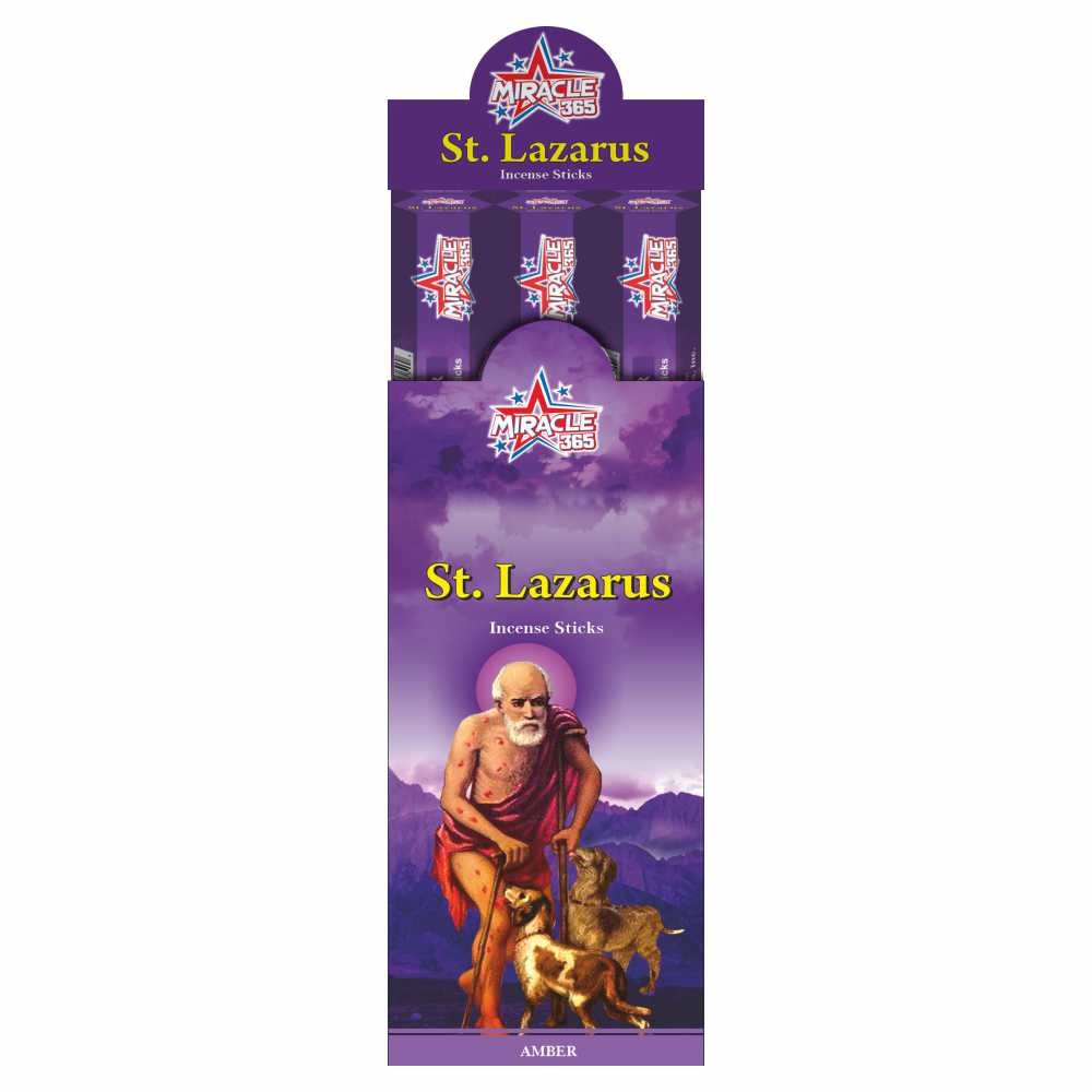 Miracle 365 San Lazaro Incense (20sticks * 6 tubes) 10 Packs