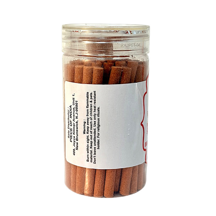 Miracle 365 dhoop jar side label with distributor and safety warning