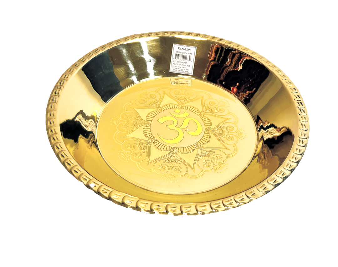 Brass Thali (tray) 10in with Engraving