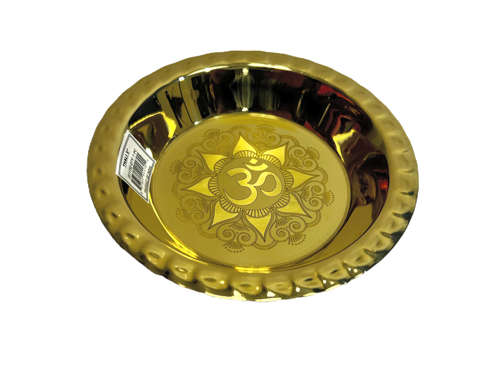 Brass Thali with Om Engraving 5 Inch