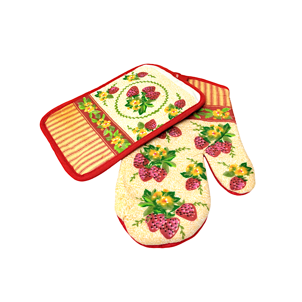 Set of Oven Mitt and Pot Holder