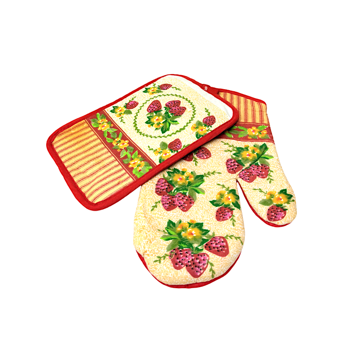 Set of Oven Mitt and Pot Holder