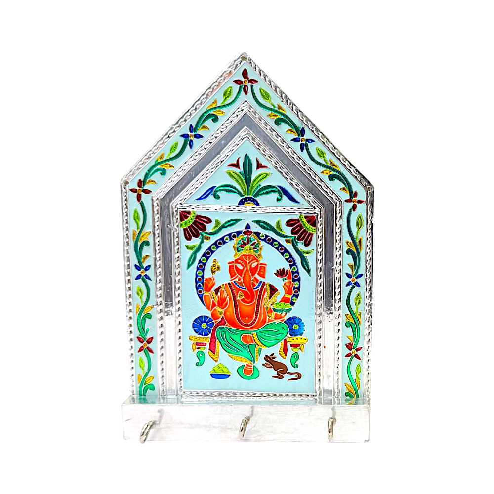 Ganesh Key Holder Brass Meena - view 3