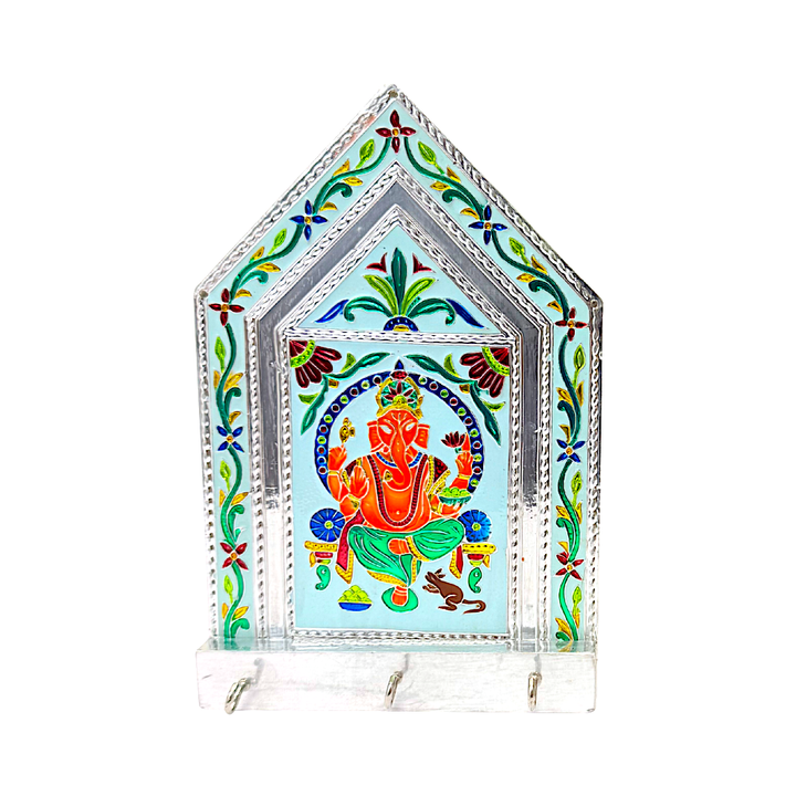 Ganesh Key Holder Brass Meena - view 3