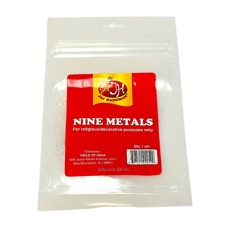 Nine Metals nav dhatu resealable bag, front view