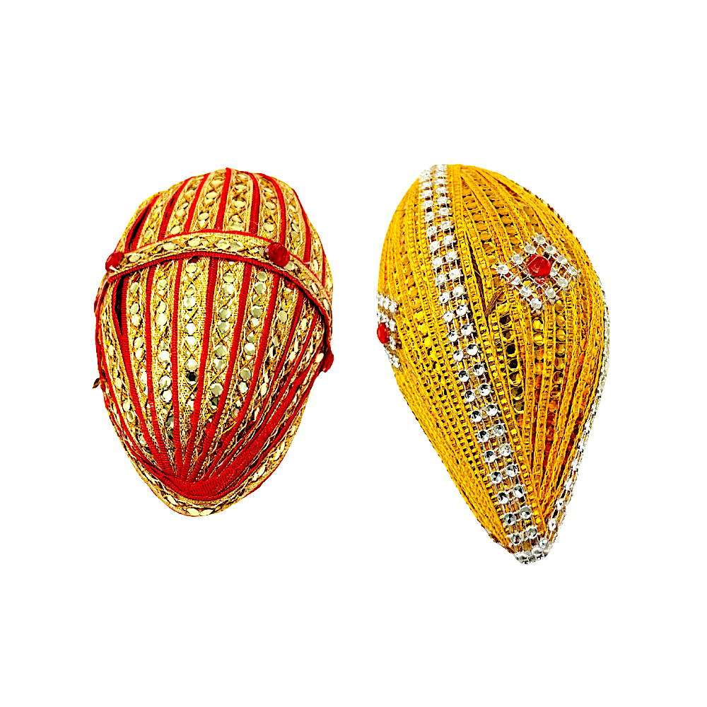 Fancy Wedding Coconut with Shiny Gold and Silver Decor - view 2