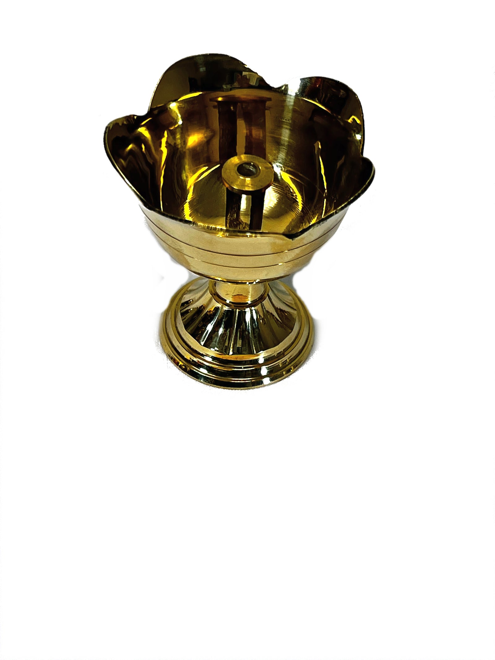 Brass Flower Diya with Six Petals 1.5 Inch - view 2