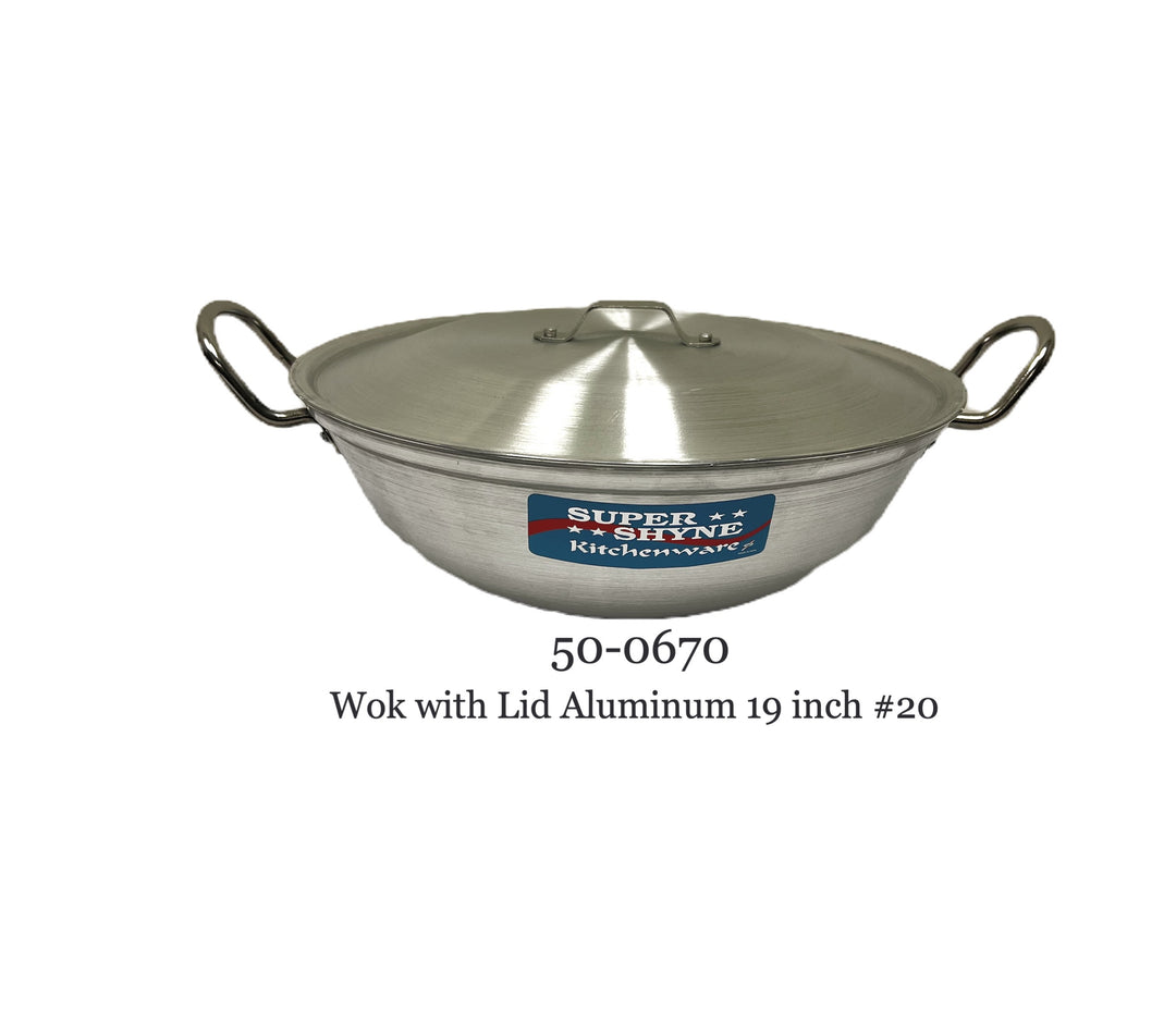 Aluminum Kaadai (wok) 19 Inch Across with Lid