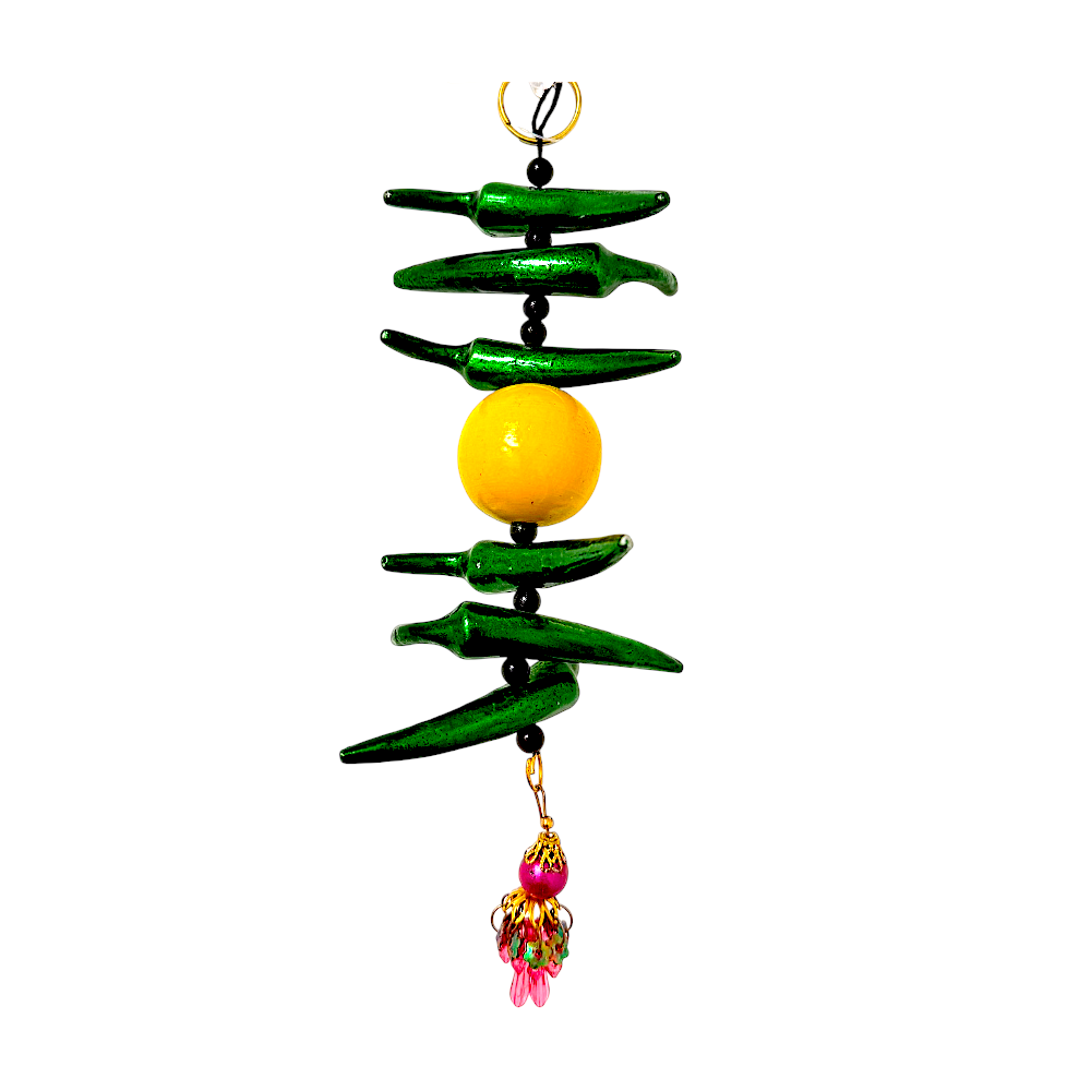 Green Chilli &amp; Lemon Door Hanging – 7.5 Inches