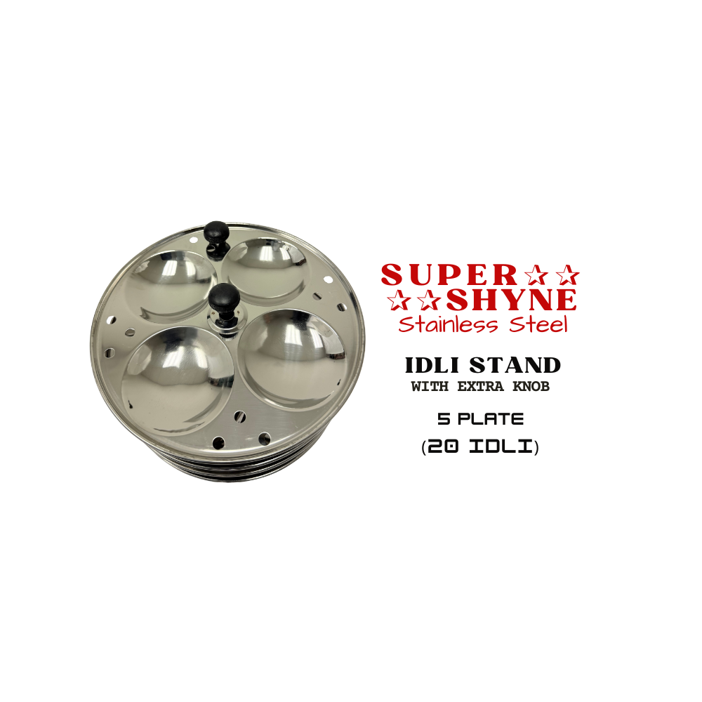 Stainless Steel Idli Stand 5Plates (makes 20 large Idli)