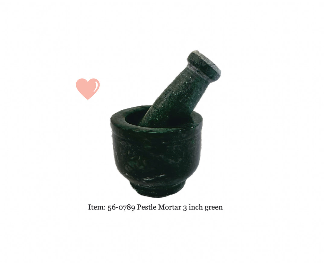 Pestle Mortar Green Small 3 Inch