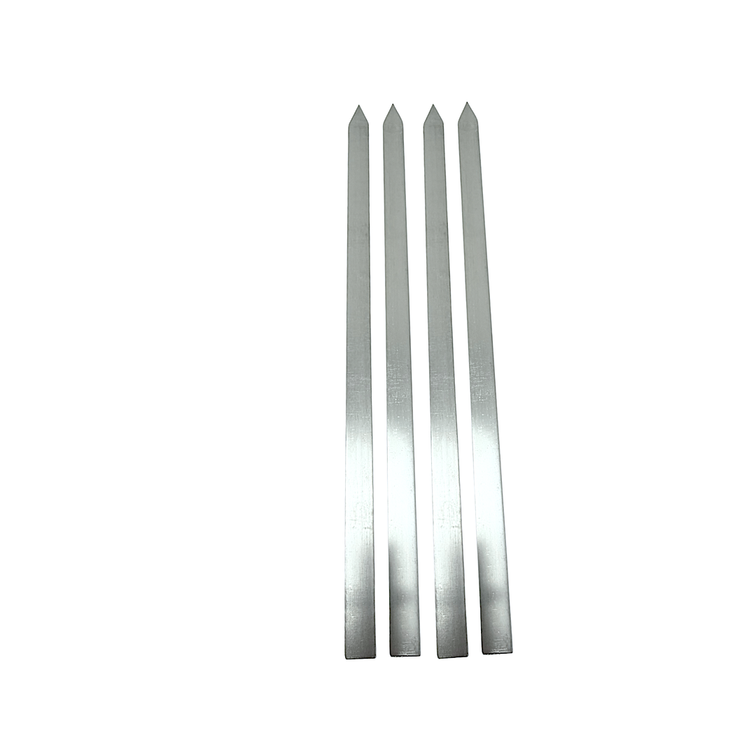4 Pc, Flat (1 Inch wide), Stainless Steel BBQ Skewers, 24 Inch
