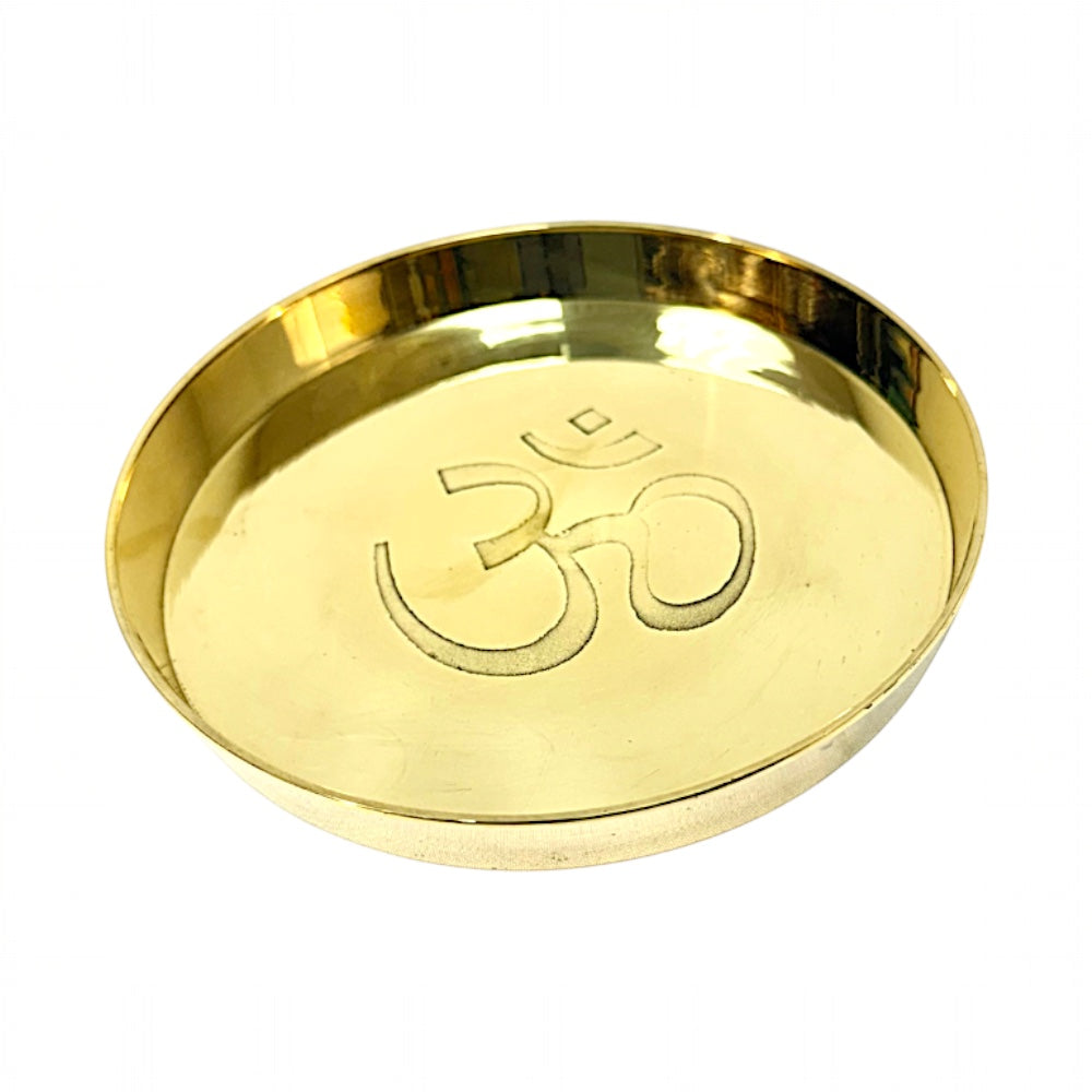 4 Inch Brass Plate with Om Engraving
