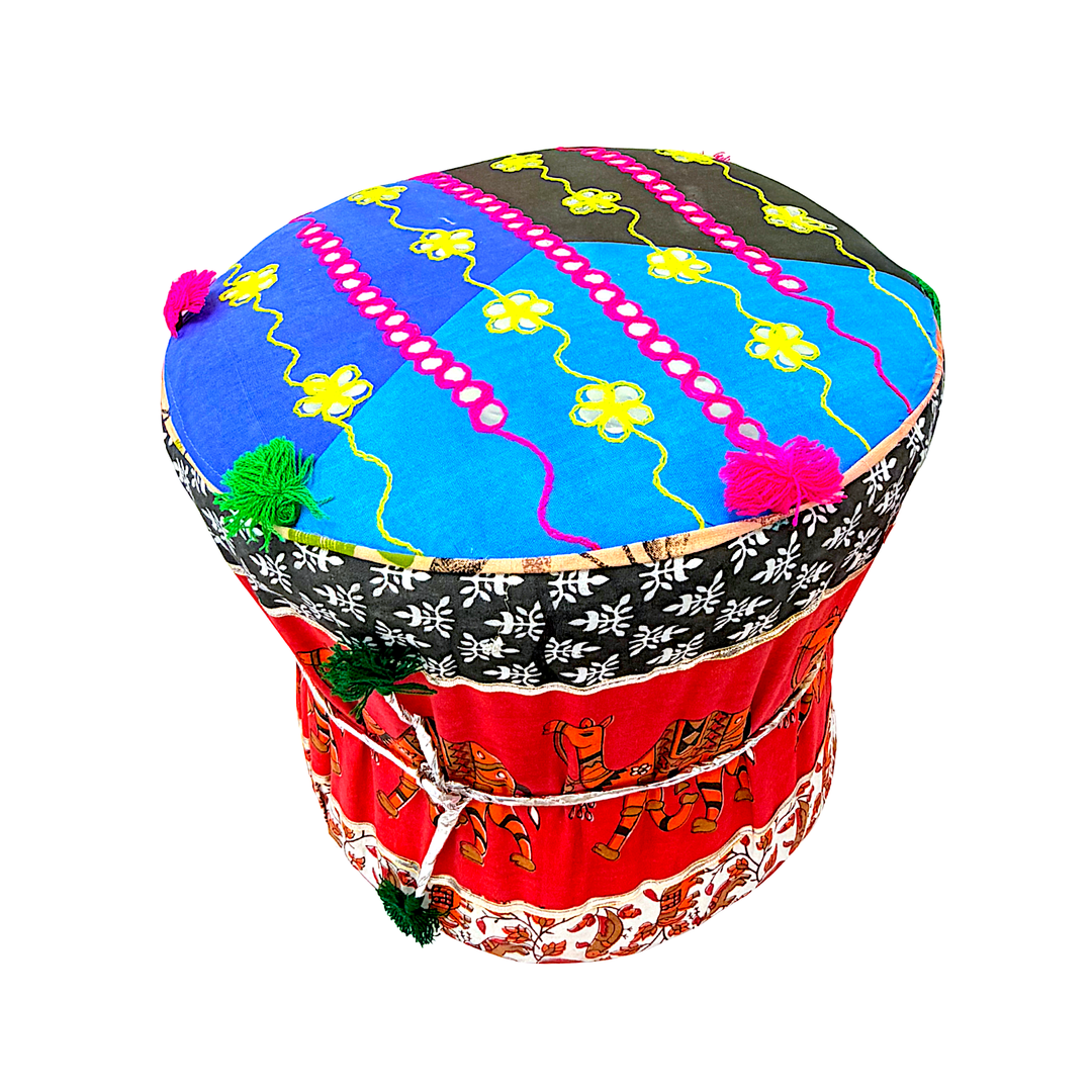 Handicraft Moodha/Poughy /Stool Rajasthani Assorted Design 14 Inch High and 16 Inch Seat Width - view 3