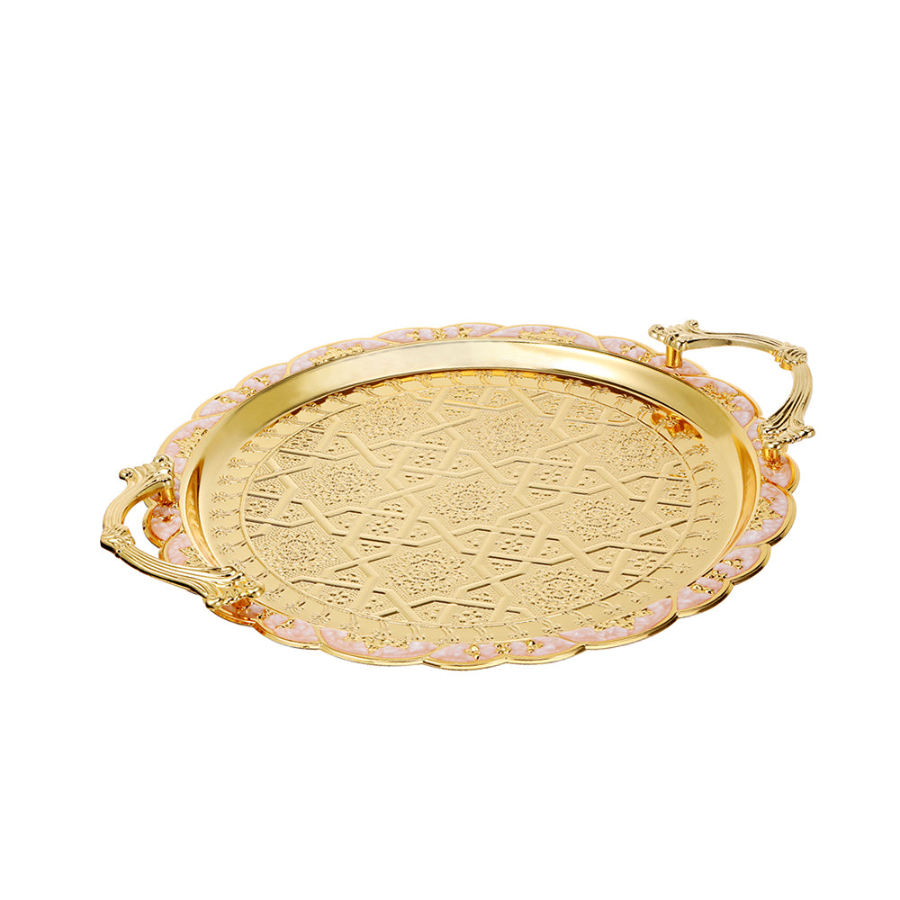 Gold Colored Plate 12 Inch with Twin Handles