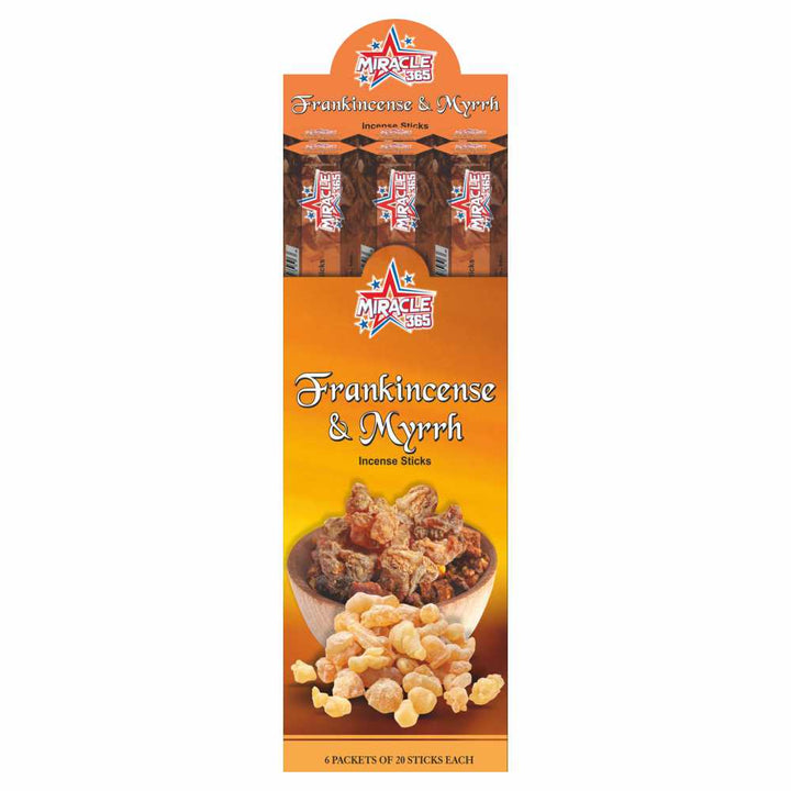 Miracle 365 Frankincense and Myrrh Incense (6 tubes of 20 sticks)