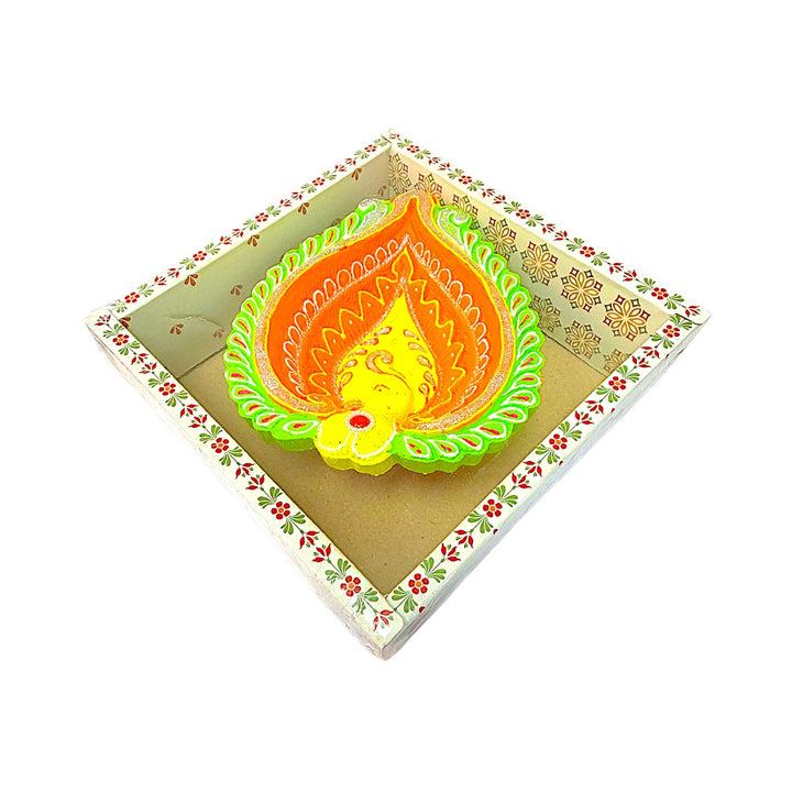 1 pc Happy Diwali Akhand Diya, colorful  assorted designs (MOQ=ea)