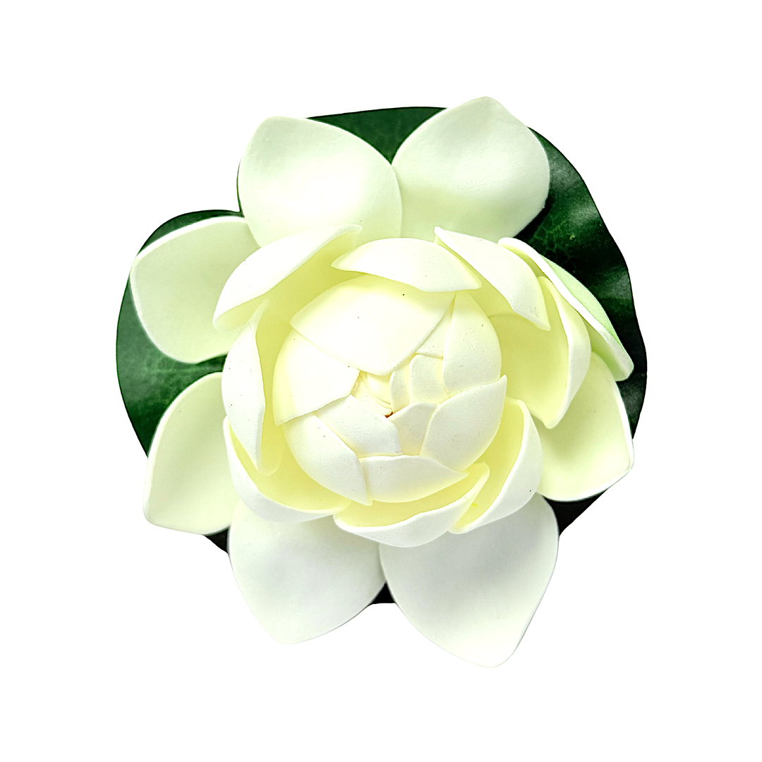 Lotus Flower on Lilly Pad 4 Inch Red, Pink Orange, Yellow, White Purple - view 3
