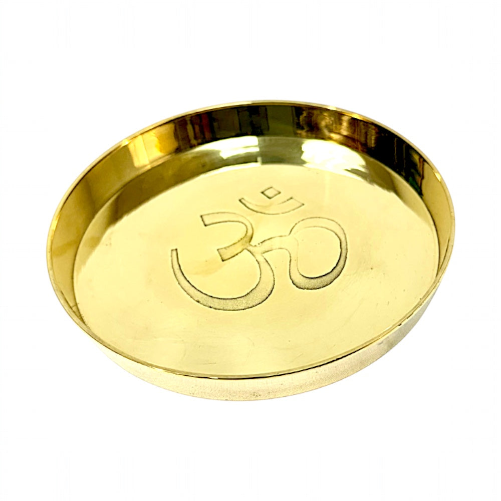 5 Inch Brass Plate with Om Engraving