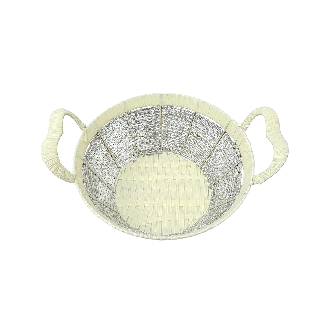 Mkaurs Oval Basket with Silver Weaving