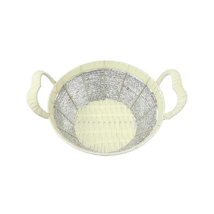 Mkaurs Oval Basket with Silver Weaving