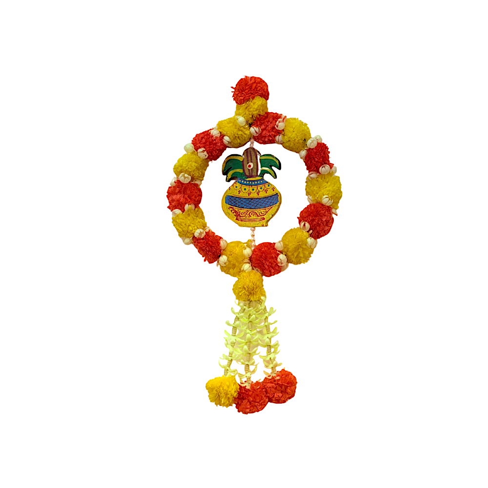Floral Circle Hanging with Traditional Design (Thoran) - view 2