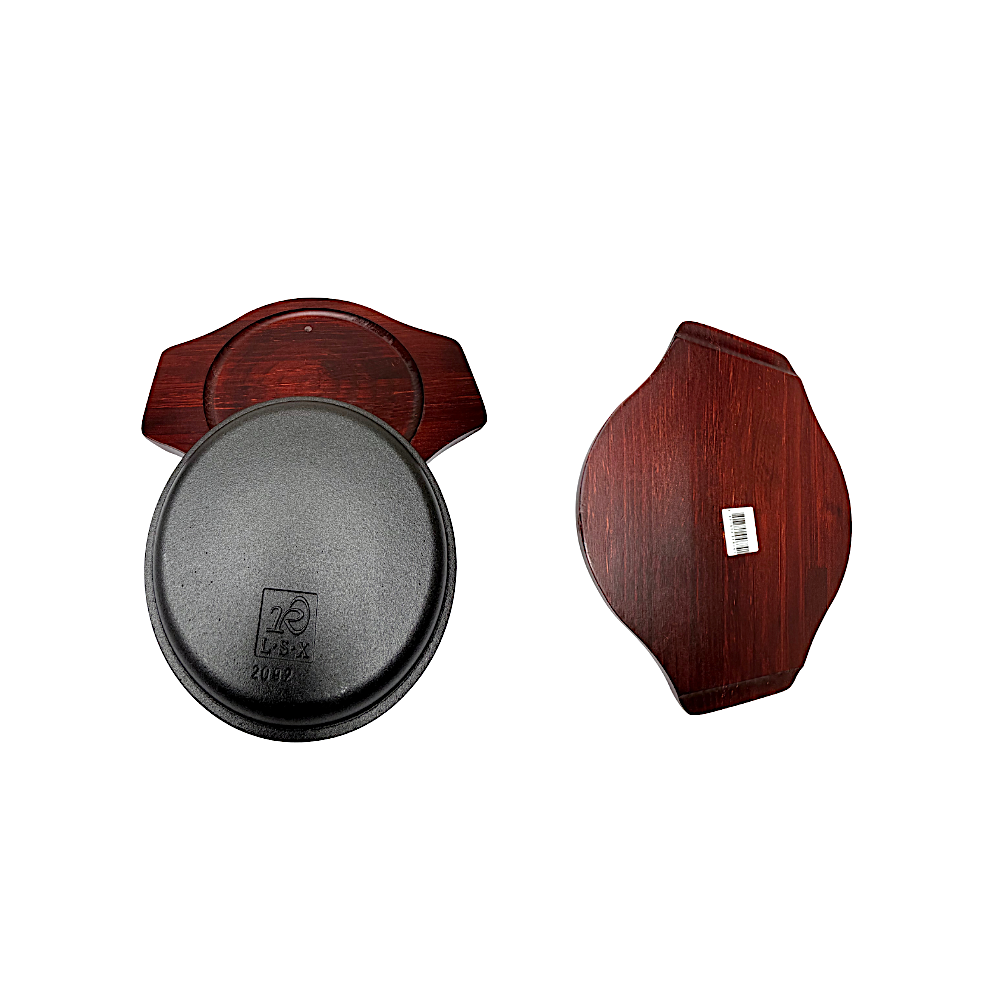Sizzler Cast Iron Round Dia: 10 Inch Wood Base