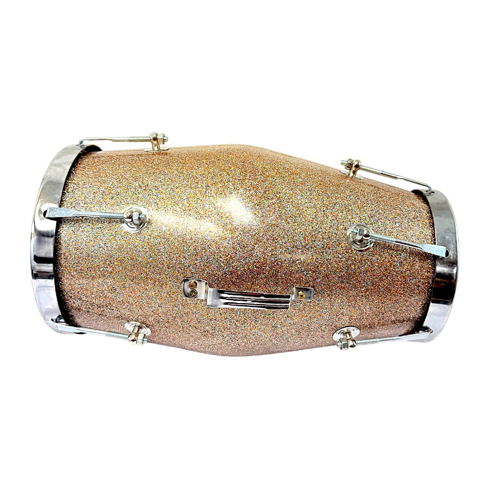 Fiberglass Dholak Drum – Traditional Indian Hand Drum with Glitter Finish