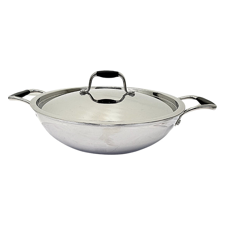 Wok 3 Ply 18/8 Steel with Steel Lid 4 Qt