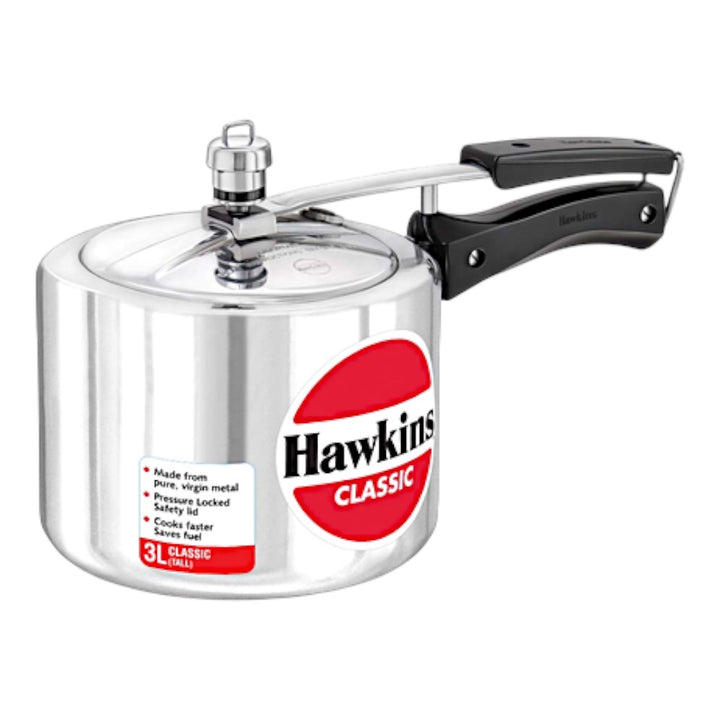 Hawkins Classic Aluminum Pressure Cooker – 3 Liter Tall | CL3T