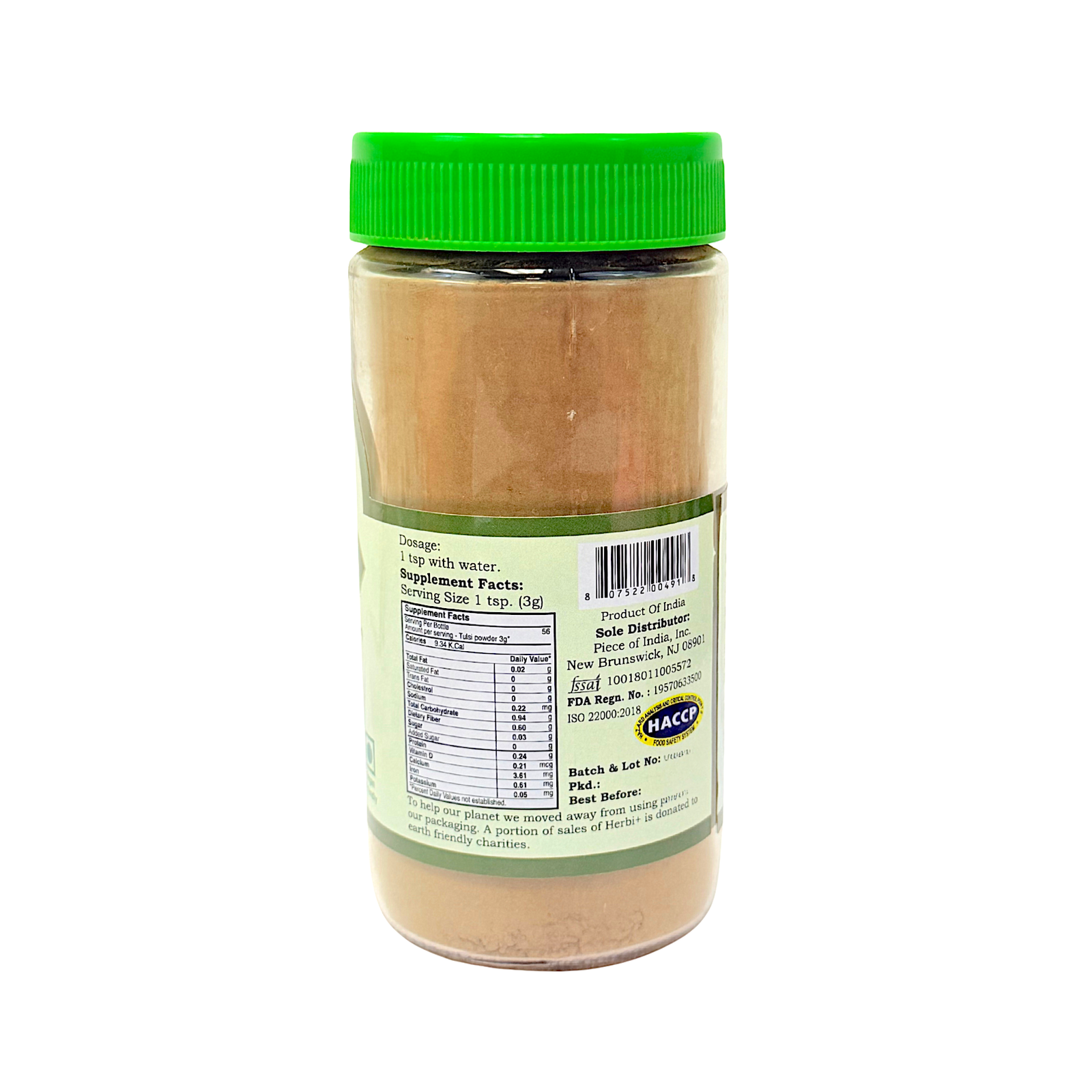 Herbi Plus Brand Tulsi Powder 6 oz - view 2