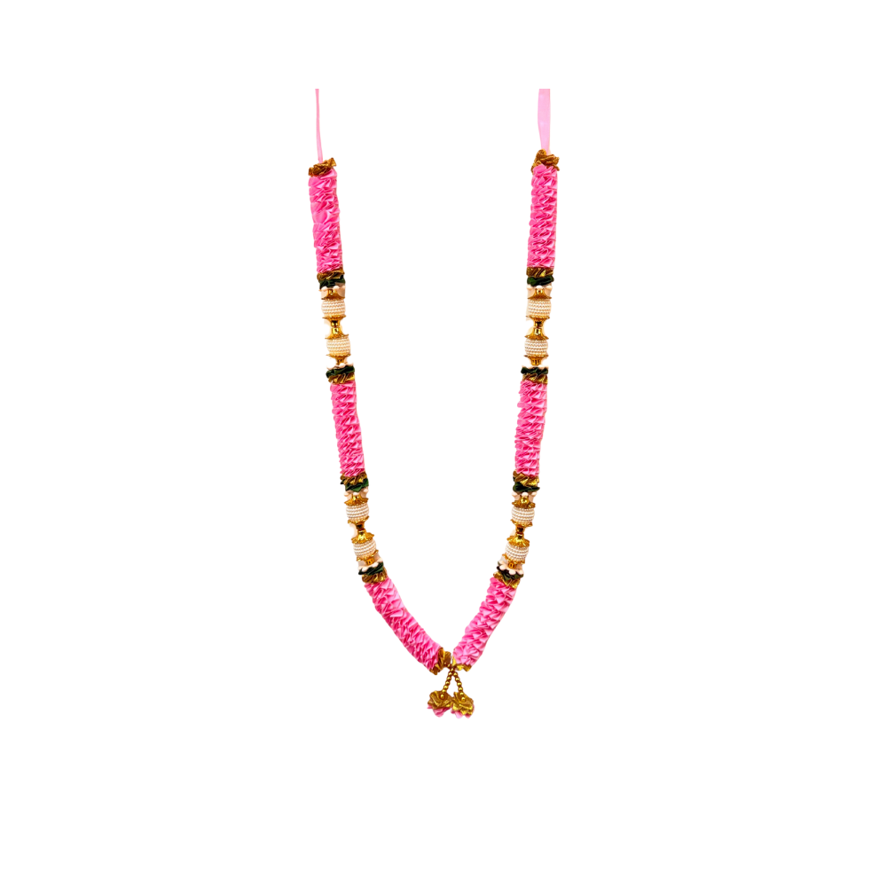 Garland 21 Inch with Ruffles and Pearl Stops Yellow, Red and Pink MOQ=ea - view 2