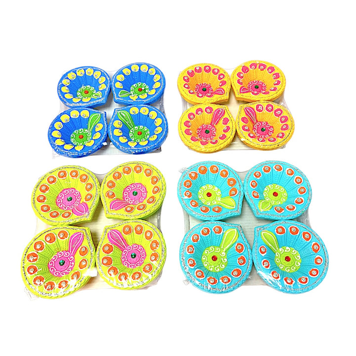 Colorful Diya (pack of 4) Morpich