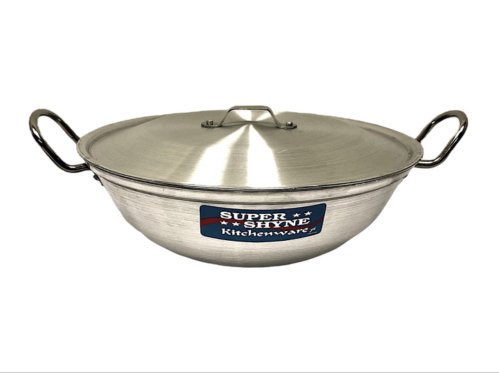 Aluminum Kadai (wok) 16.5 Inch Across W Lid