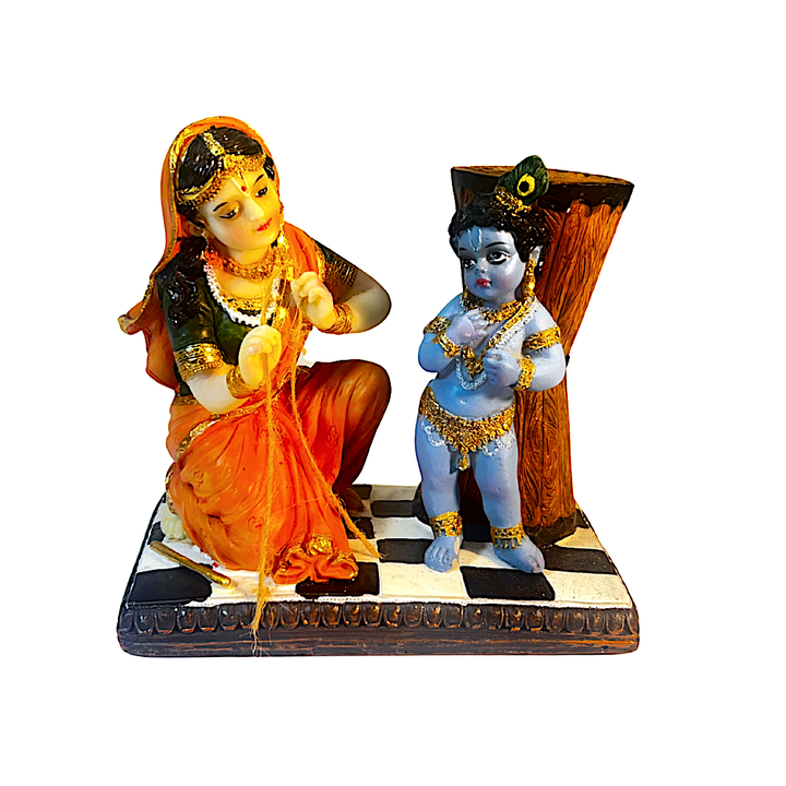 Yashomati Scolding Young Lord Krishna 5 in Idol